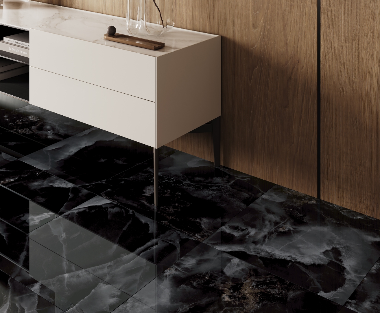 На пол Andora Black Чёрный полированный 60х120 - фото 14