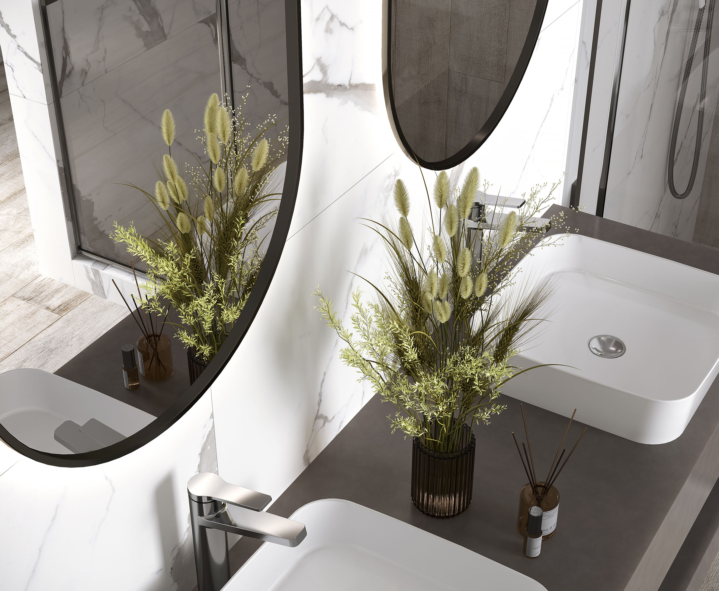 На пол Venatino Grey Белый Сатинированный Карвинг - фото 11