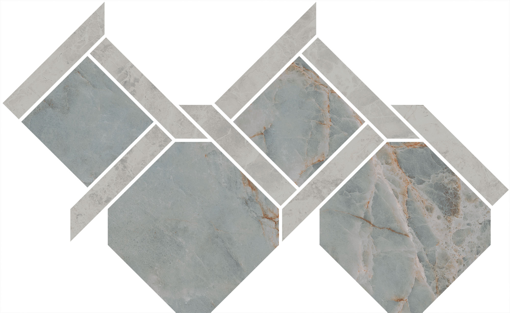 ID166 Декор Риальто 2 наборный лаппатированный 48x29.5x0.9 - фото 3