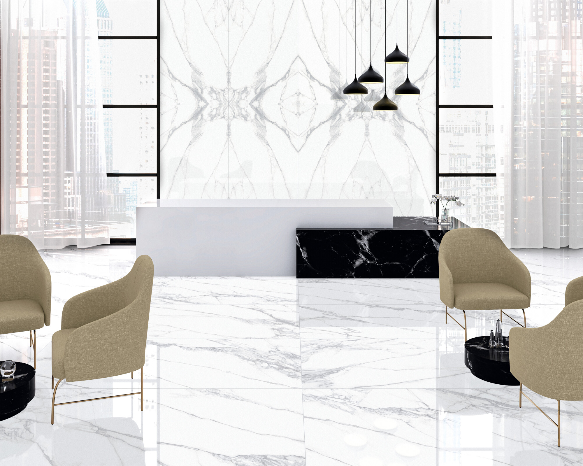 36871 На пол Museum Calacatta 4D Extra White NT/100X275/R 100x275 - фото 9