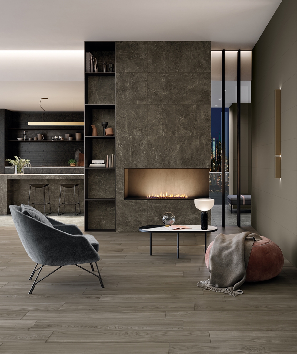 610015000424 На пол Room Floor Project Блэк Стоун 60x120 Патинированный и Реттифицированный - фото 6