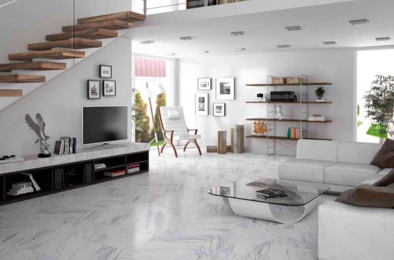 NR0334 Ступень New Calacatta Серые светлые 30x120 - фото 3