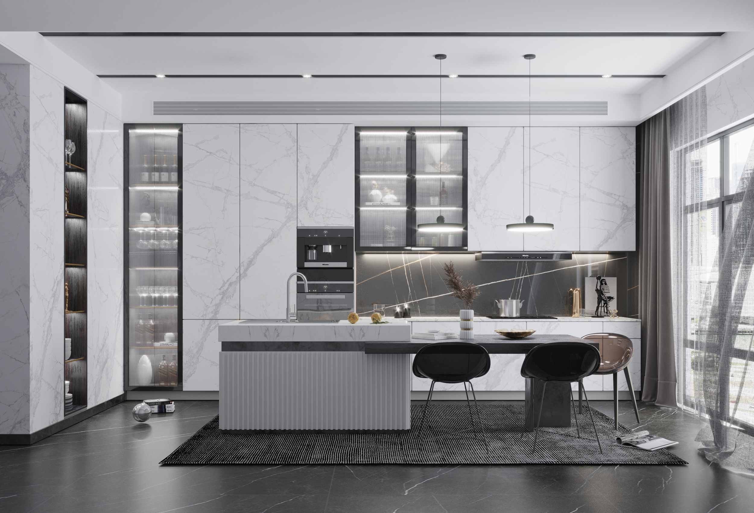 На пол Tuscany Gold Лаппатированный Спеченный камень 1600x3200x6 - фото 2