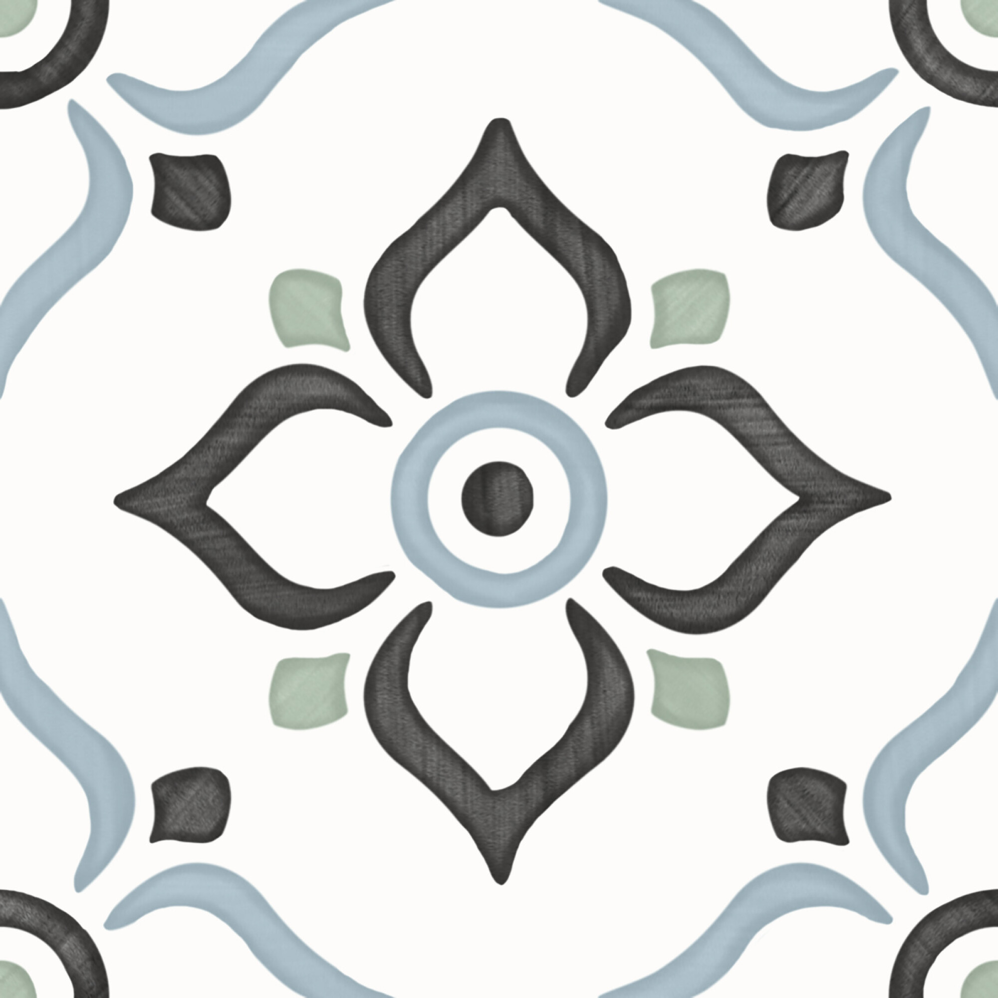 3356231086 На пол Tanger Blue Garden 12.3x12.3 - фото 2