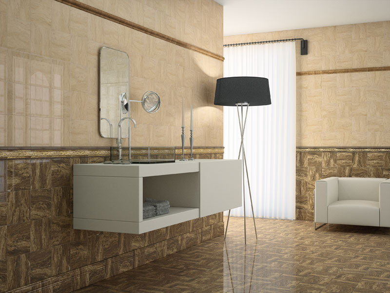 Бордюр Allure Astro Gold Marron 7.5x20 - фото 4