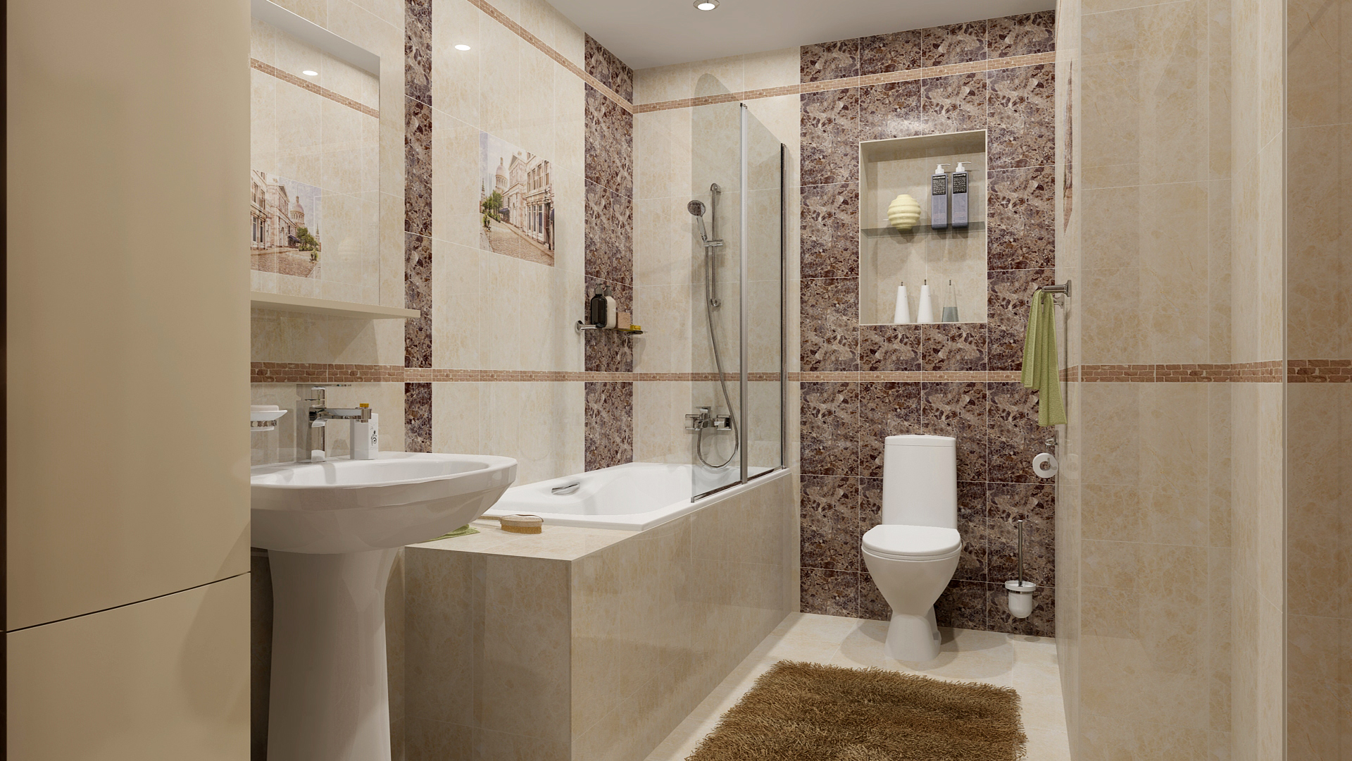 Бордюр Marche Beige стекло - фото 3