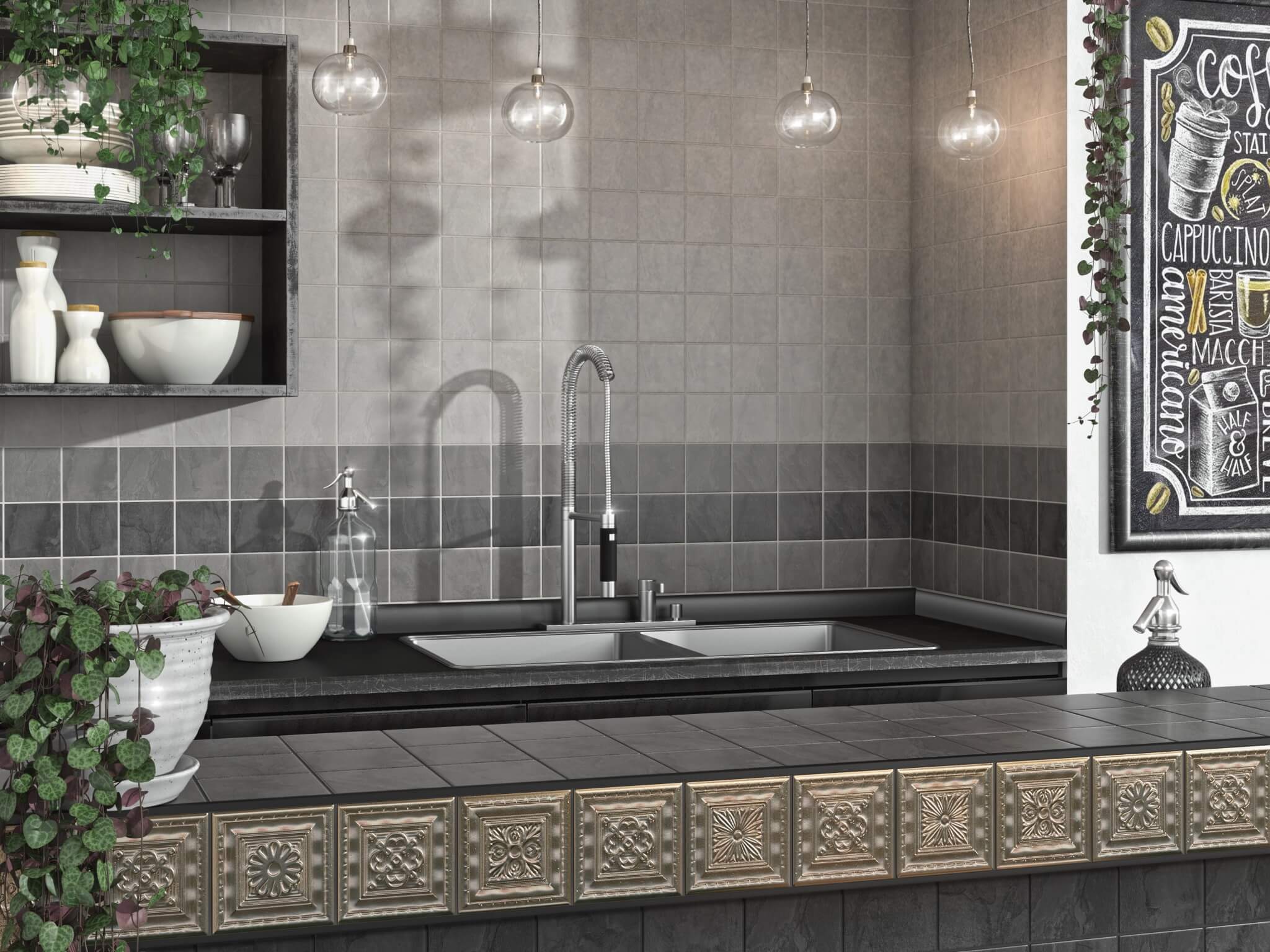 1301H На стену Дегре Черный полотно из 12 частей 9.8х9.8 - фото 2