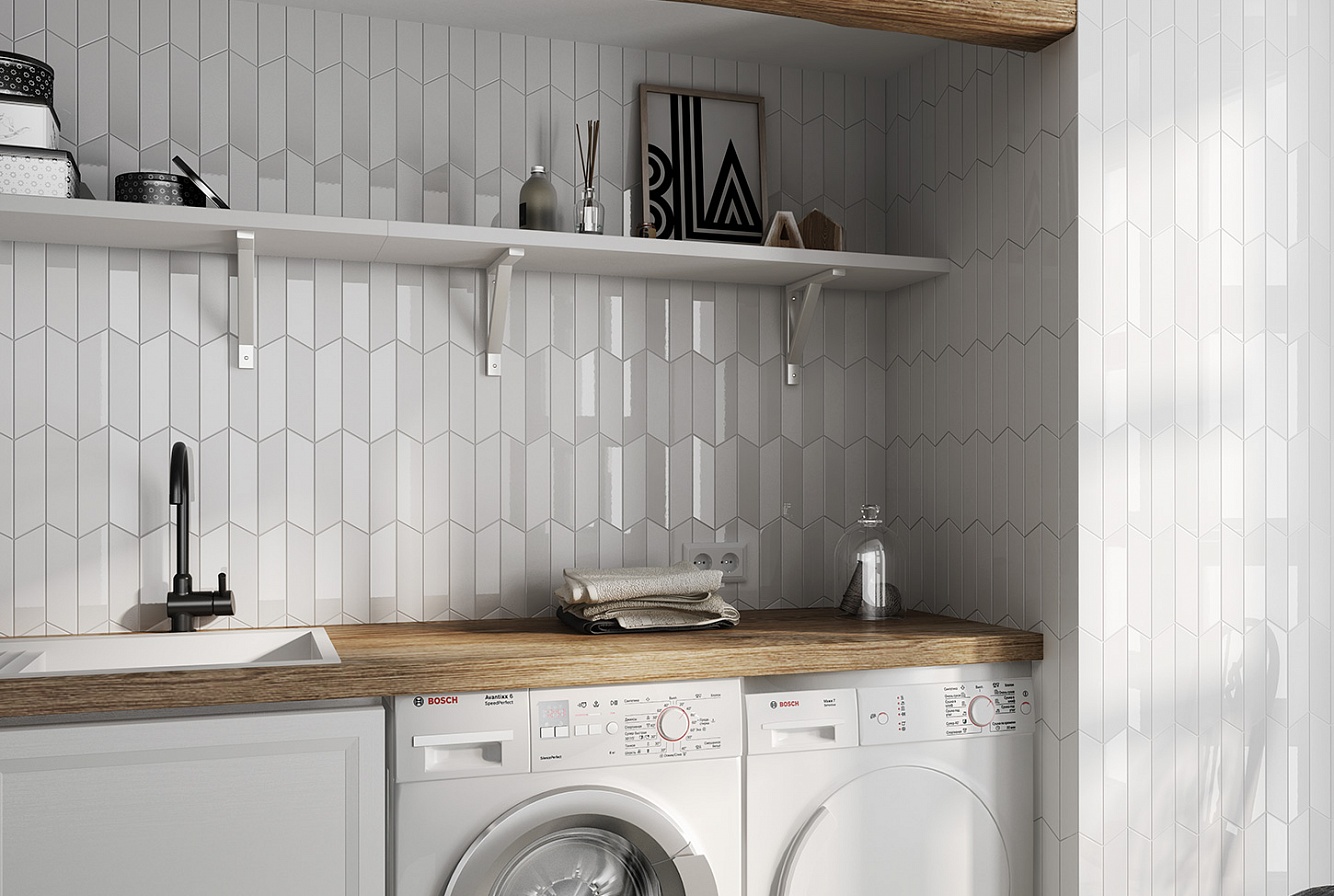 23360 На стену Chevron Wall Light grey right - фото 4