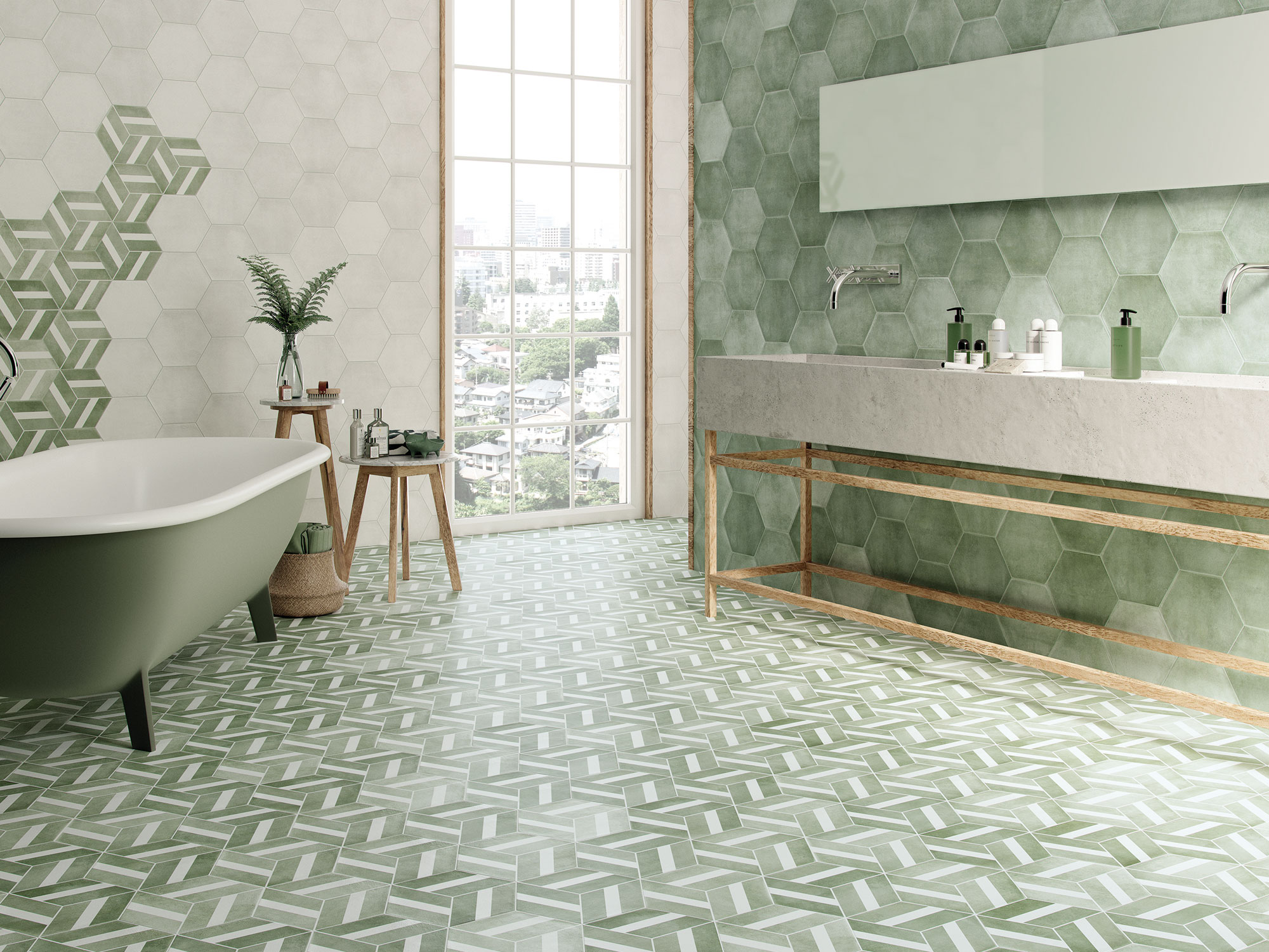 На пол Six Cementine Black 23x27 - фото 7