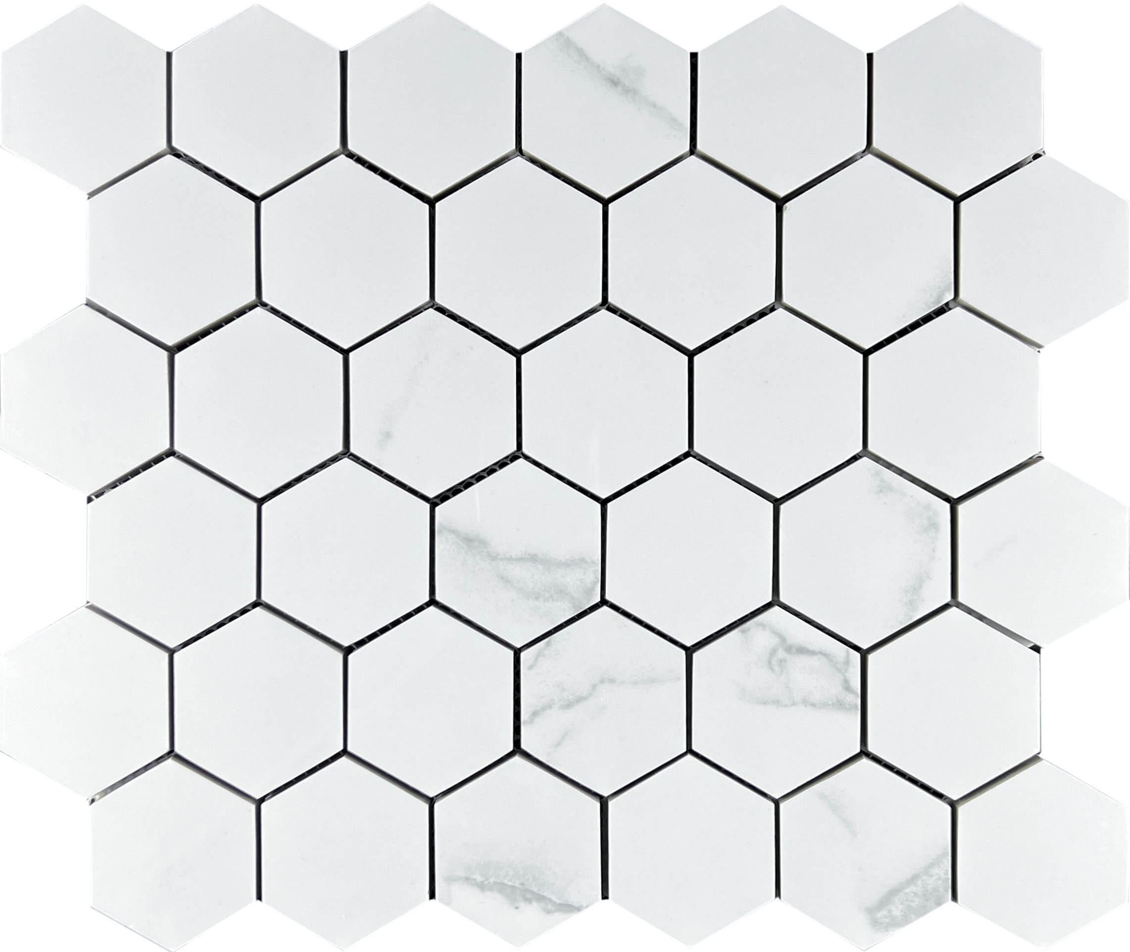 Декор Calacata Lite Mosaic Калаката Лайт Hexagone - фото 2