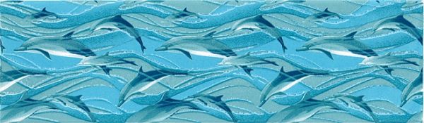 GR132/2828 Декор Дельфины Голубой рыбки