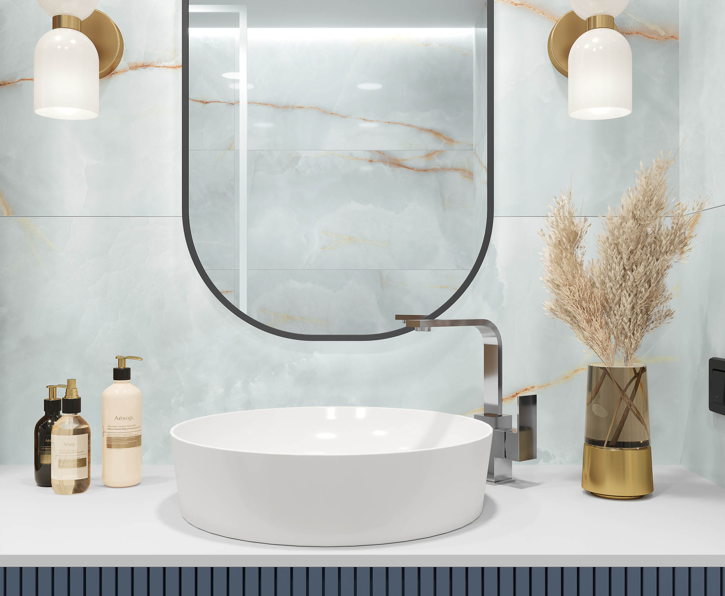 На пол Onyx Dawn Sky Голубой 60x120 Полированный - фото 15