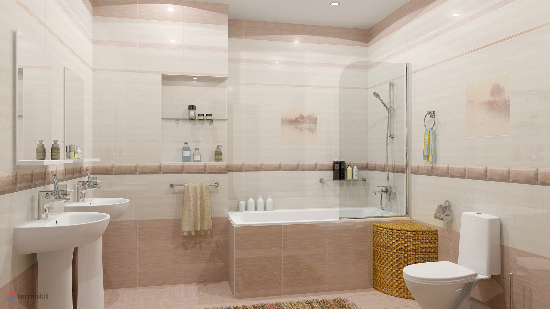 P2-2D199 Панно Classics Пруд Панно (из 2 плиток) - фото 2