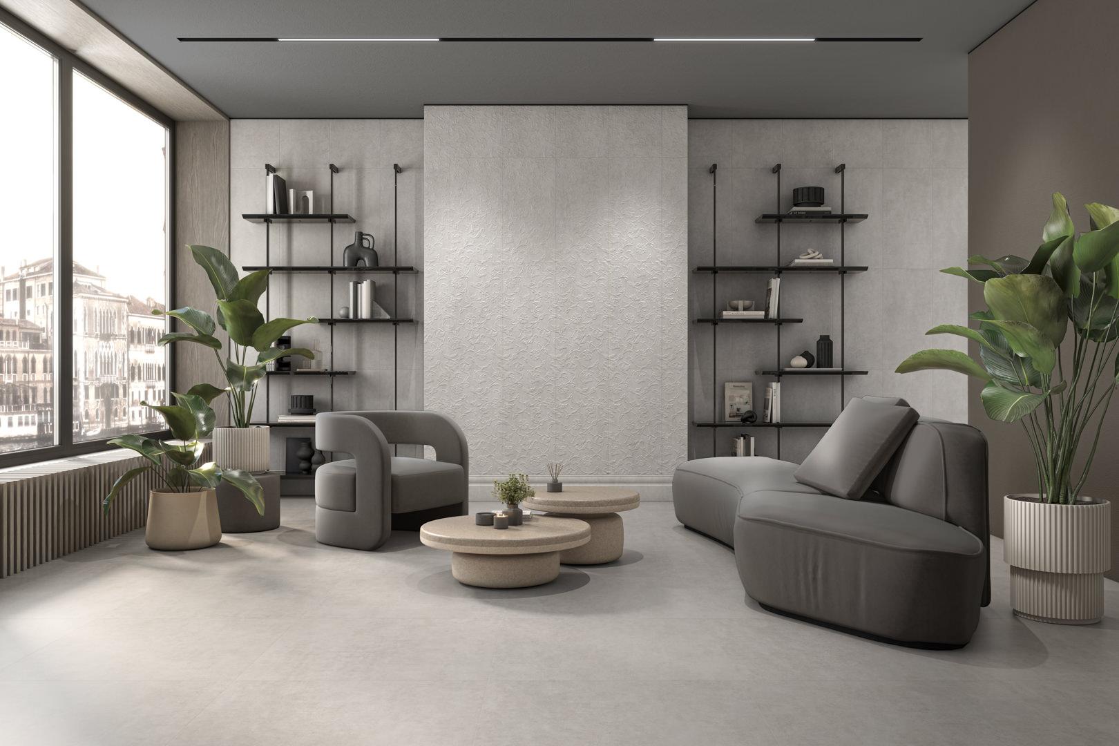 48014R На стену Догана Серый светлый матовый структура обрезной 40x80x1.1 - фото 2