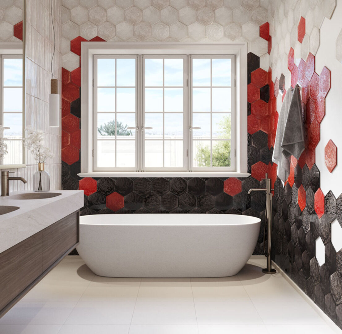 На стену Rain Bordeaux 22.3x22.3 - фото 7