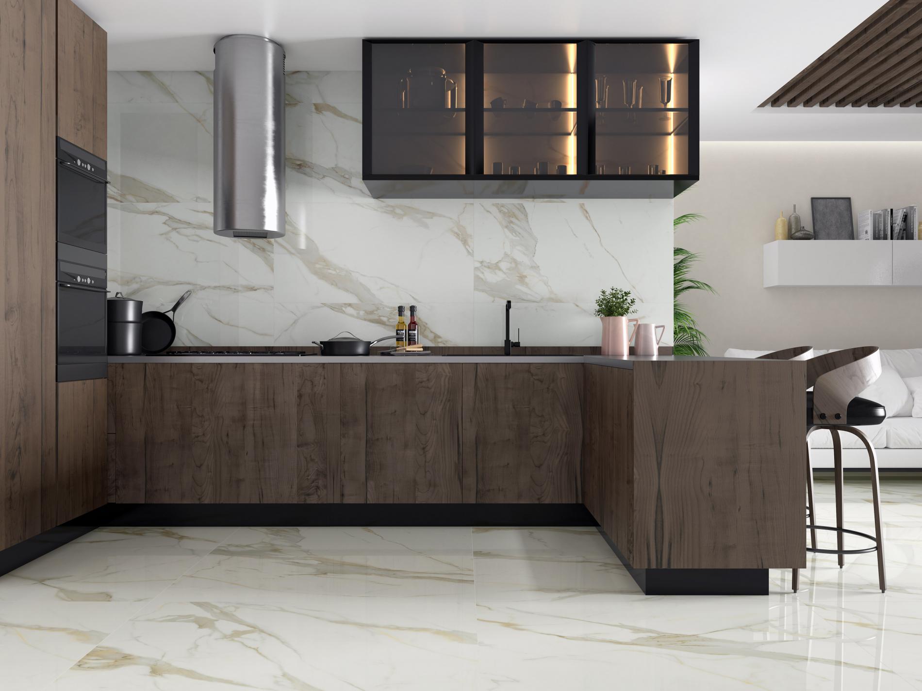 017.869.0001.11841 На пол Calacata Gold Compacglass Rect. 60x120 - фото 2