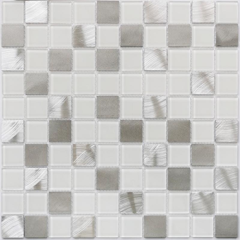 Titan Silver 4*30*30 318*318 На пол Стеклянная мозаика Titan Silver