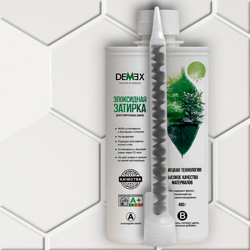  Глянцевая двухкомпонентная эпоксидная затирка 101 Белое облако