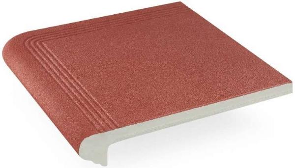 4162 Ступень Бетонная Плитка Угловая 416 Красный 32.5x32.5