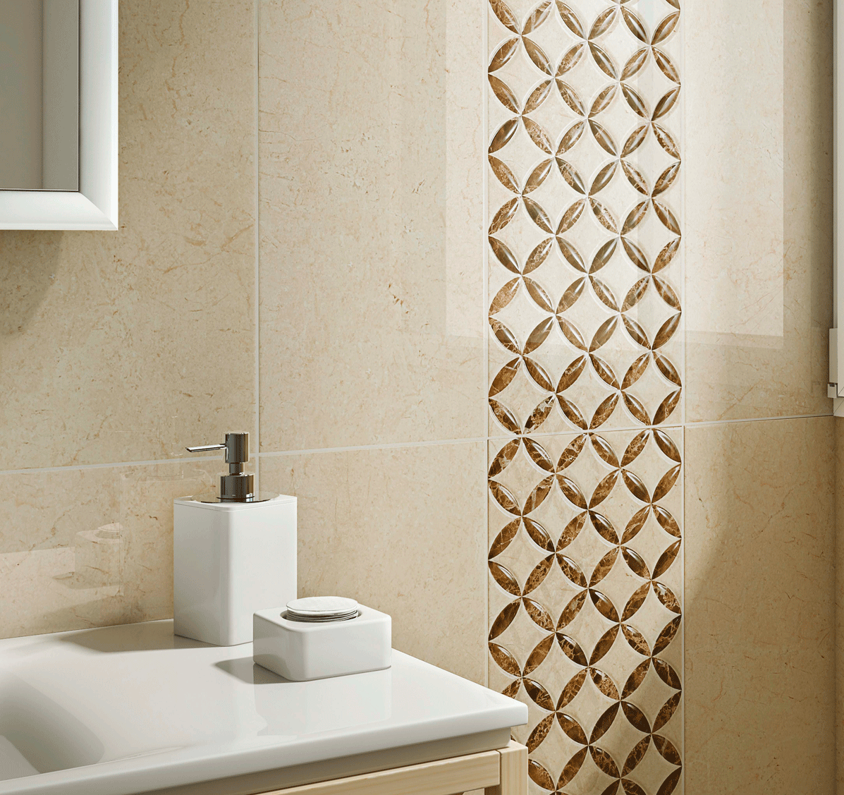 На стену Adonis Crema 25x50 - фото 2