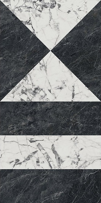 SG565422R На пол Бьянко Неро Белый Чёрный Лаппатированный 9мм 60x119.5