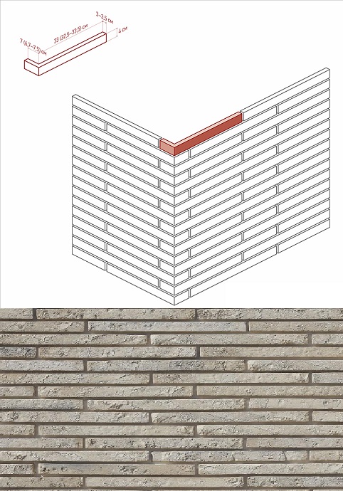 699-15 На стену Бран Брик Design угол 33х4