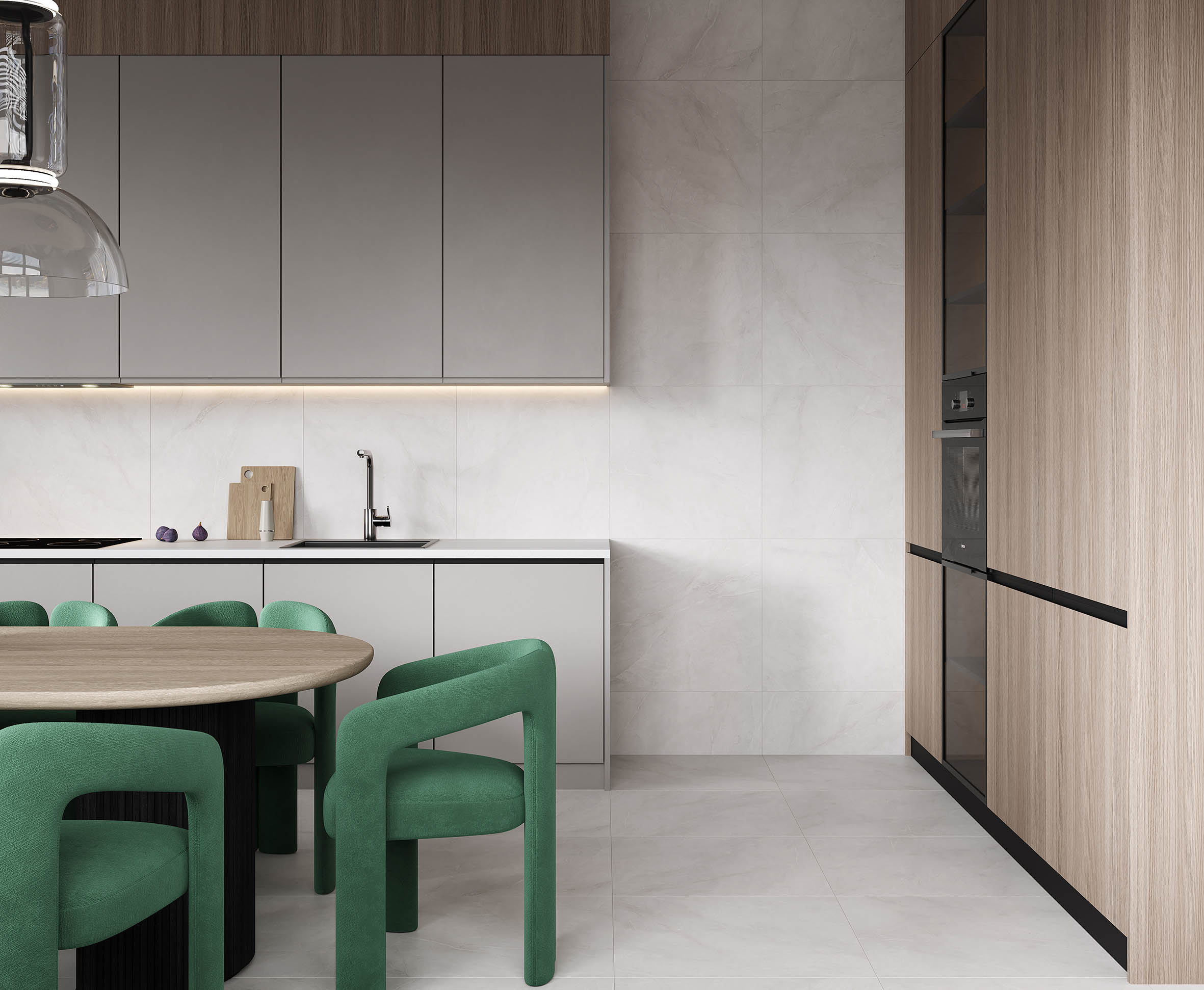 На пол Horison Blanco Светло-серый Матовый Карвинг 120x60 - фото 7