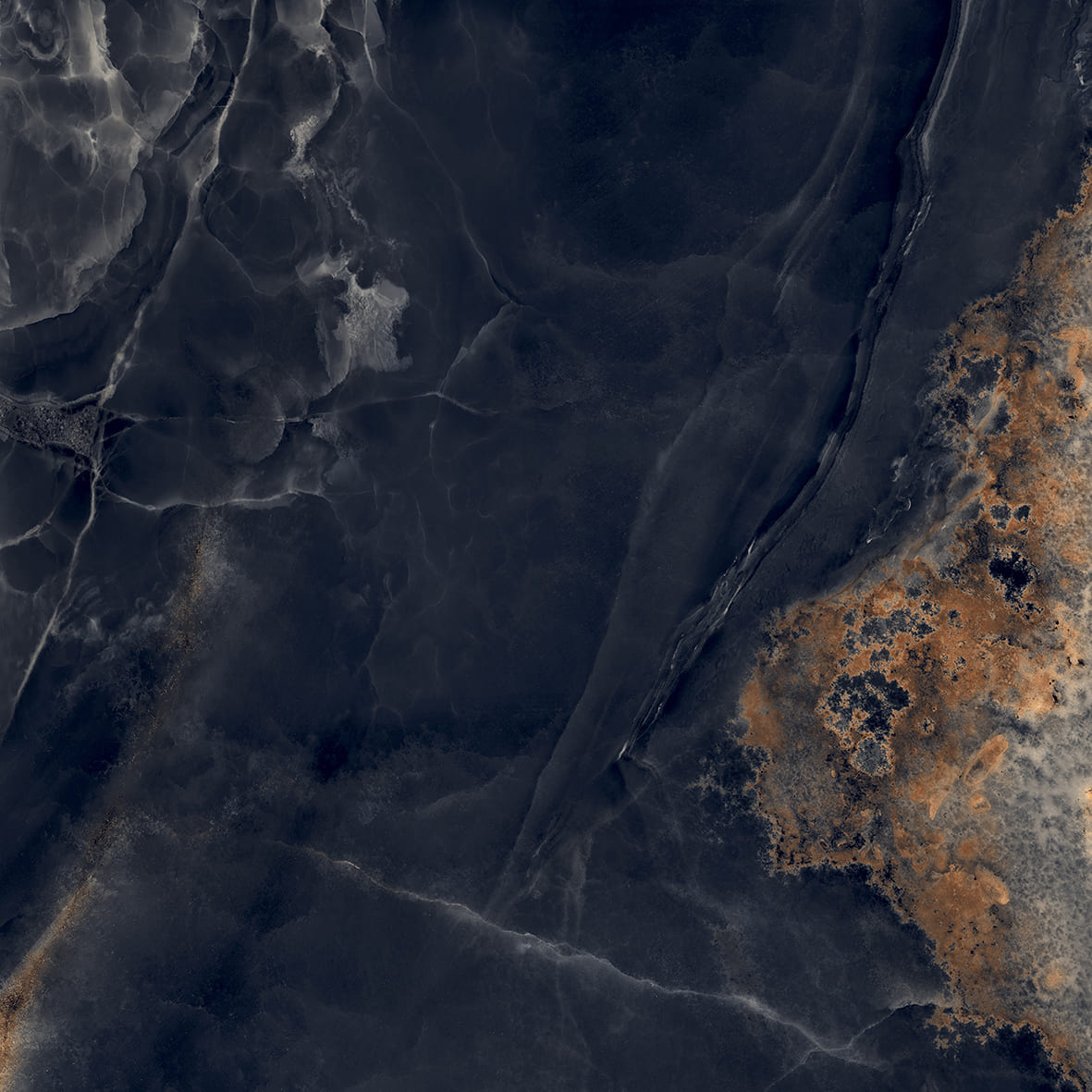 На пол Interstellar Black Чёрный полированный 80х80 - фото 6