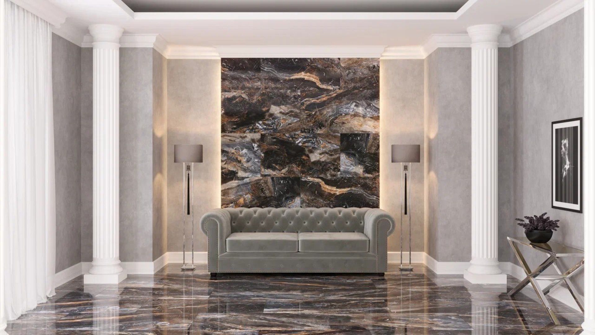 N20352 На пол Luxury Arabesque Grey Polished 60x120 - фото 10