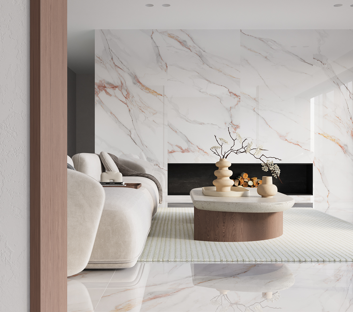 На пол Polished Metalyn Beige Elegance 120х120 - фото 9