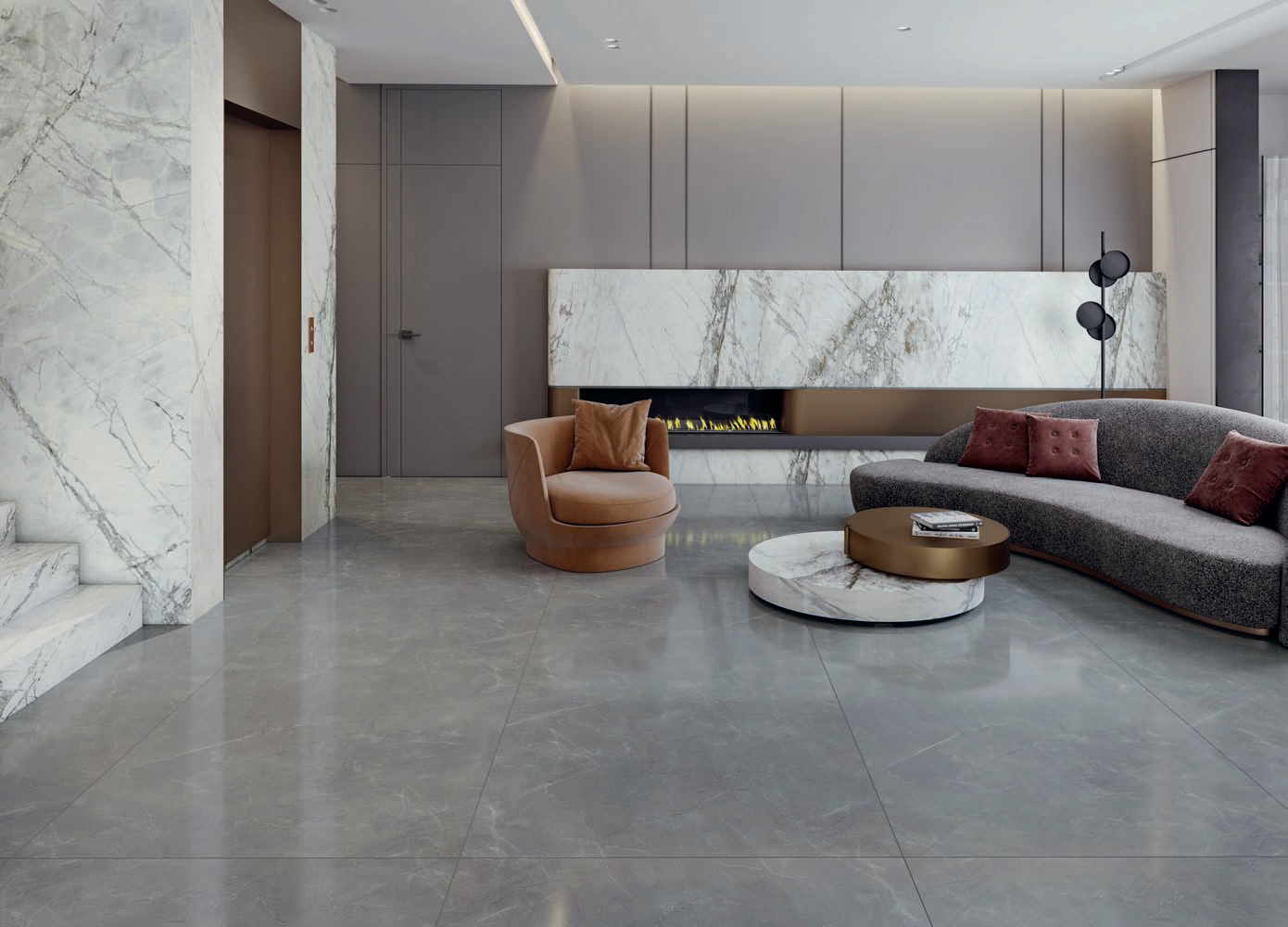 30280522201101 На пол Pulpis prime Light Grey Parlak Nano Rectified 60x120 - фото 2