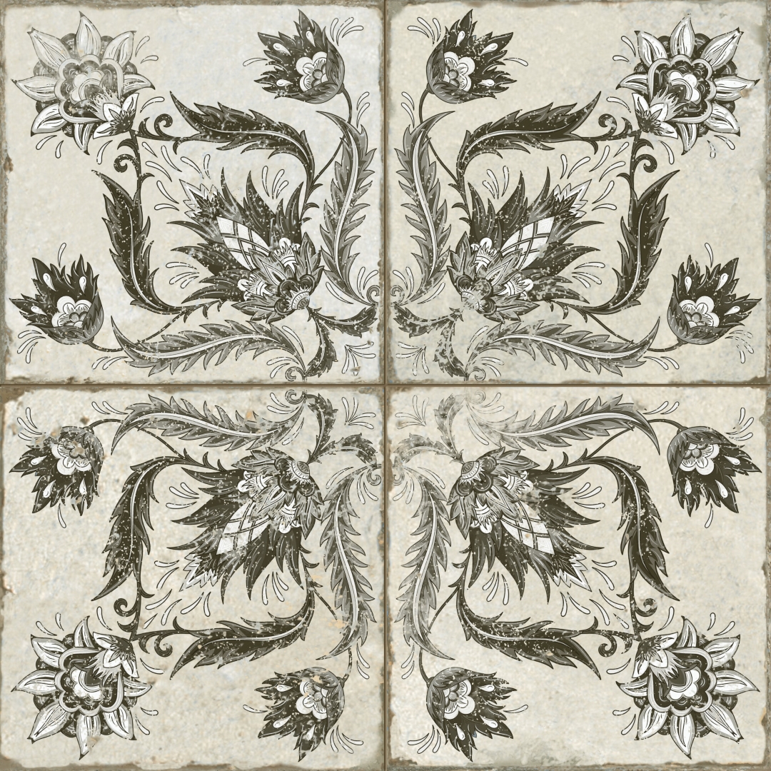 39368 На пол FS Ivy Black 45x45x0.95 - фото 6