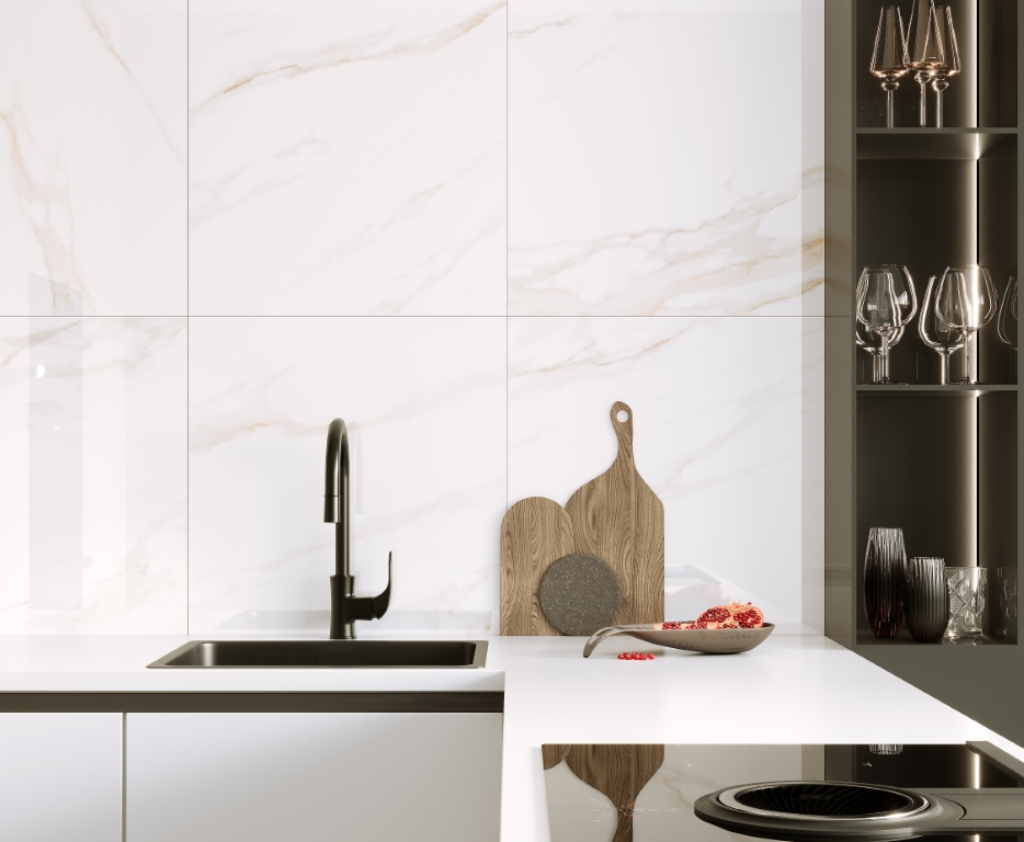 На пол Calacatta Regal Gold Белый Полированный 60х60 - фото 11