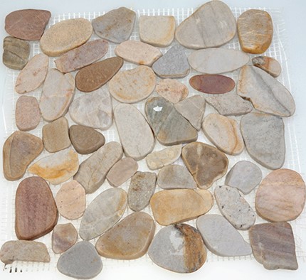 052384 MS00-ST BCP На пол Каменная Галька овал бел/сер/красная 32x32