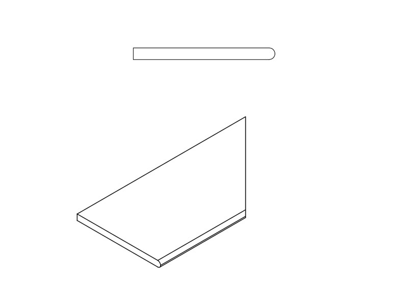 620090000718 Бордюр Charme Deluxe X2 Гриджио Оробико закругленный правый