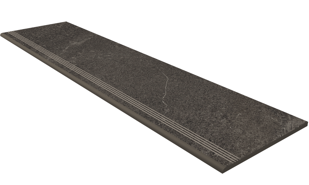 Steptrade/GB03_NS/30x120x10 Ступень Gabbro GB03 Anthracite неполированная с насечками 30x120