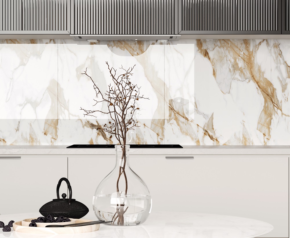 На пол Calacatta Fairy Gold Бежевый Полированный 60х60 - фото 10