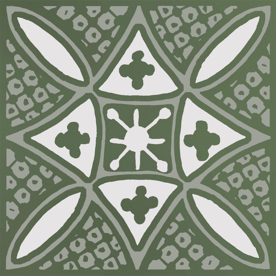 KMD3STA019GN Декор Бахия 2 зелёный глянцевый 9.8x9.8x0.7 - фото 2