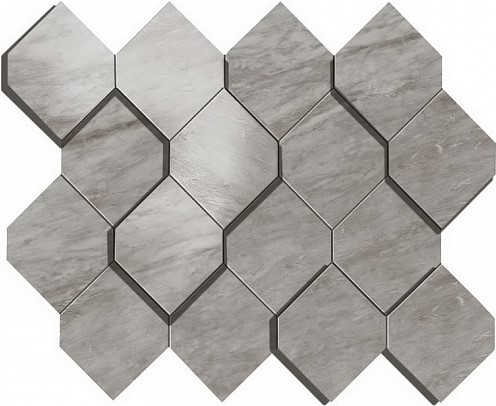 AS39 Декор Marvel Stone Bardiglio Grey Mosaico Esagono 3D