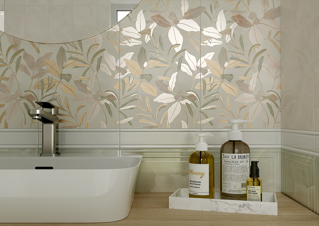 010200000124 Бордюр Флора Белый 01 25х6 - фото 5