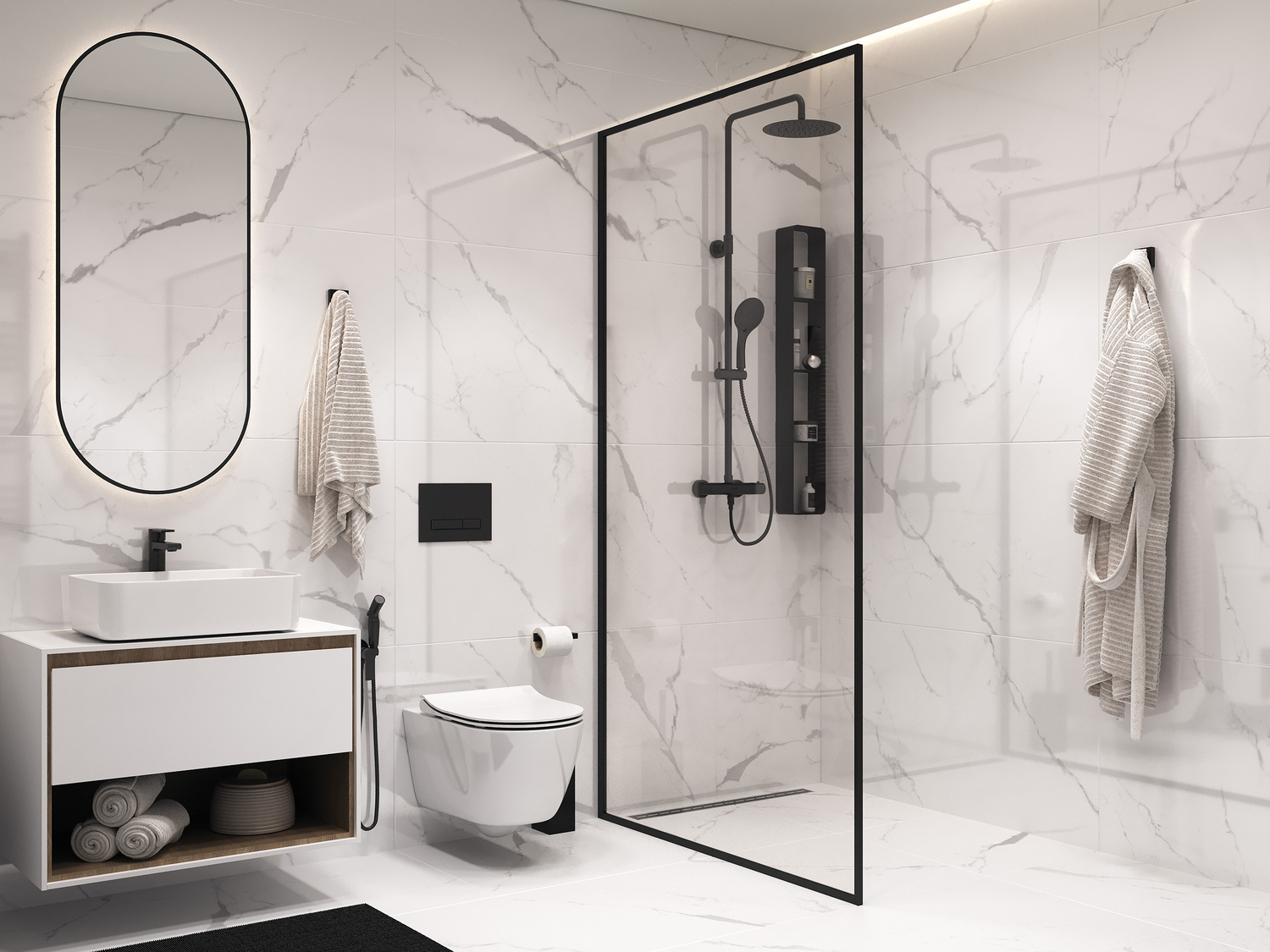 A17126 На пол Deep Calacatta Белый ректификат 60x120 - фото 14