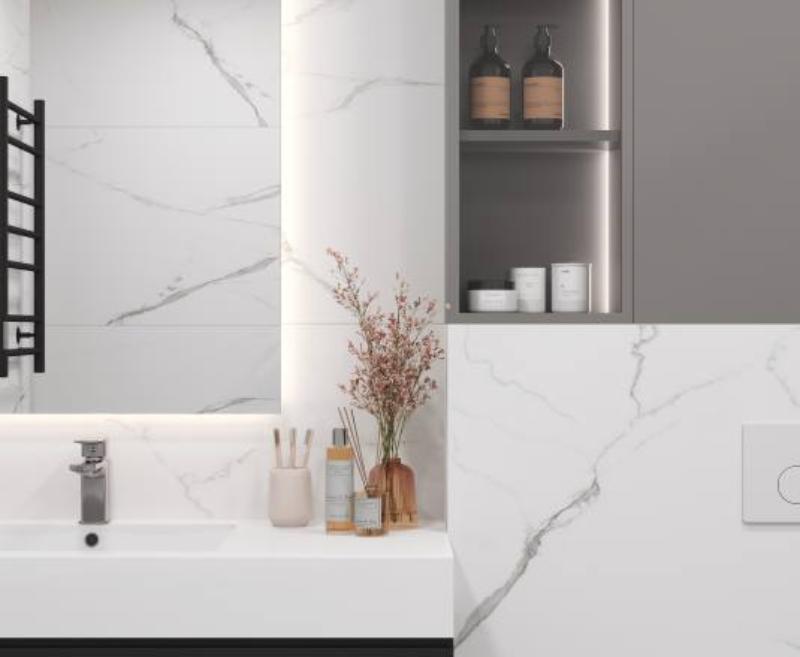 На пол Mars grey Белый карвинг 60x60 - фото 13