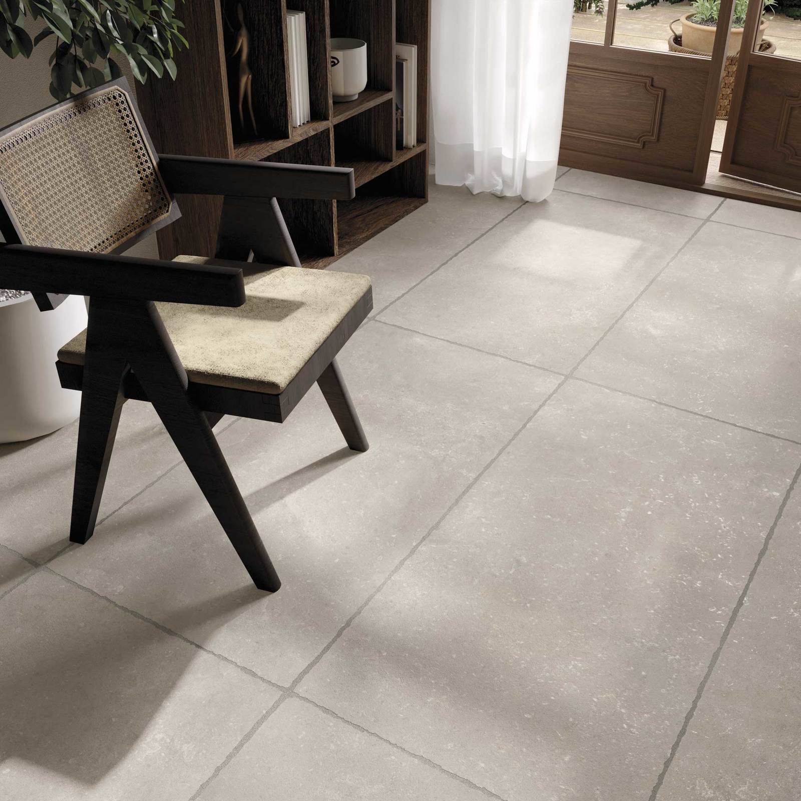 304333 На пол Serica Ivory Rett 120x120 - фото 12