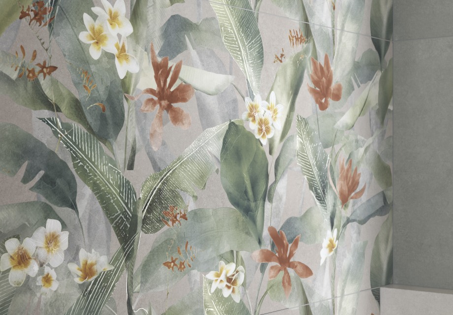 17647 На стену Floresta Цветы синий ректификат 60x120 - фото 10