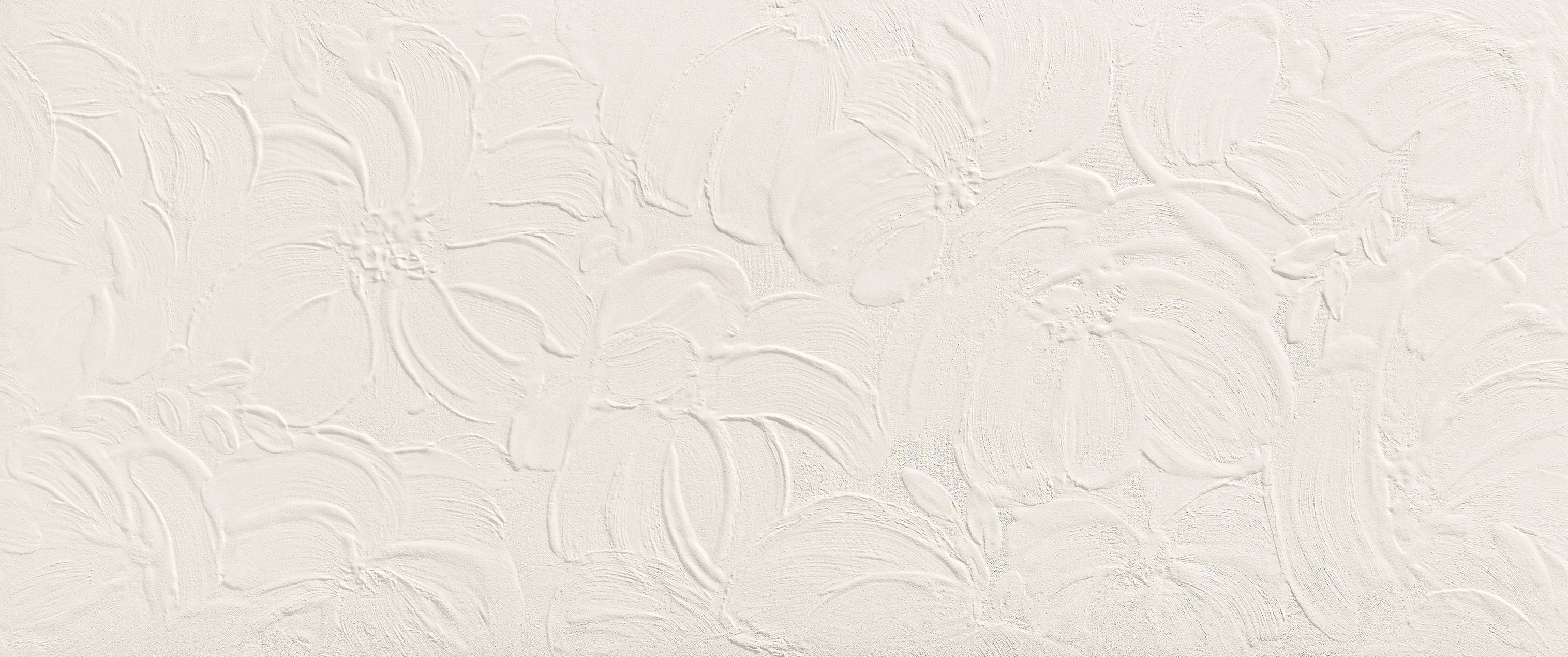AHQV Настенная 3D Wall Plaster Bloom White 50x120