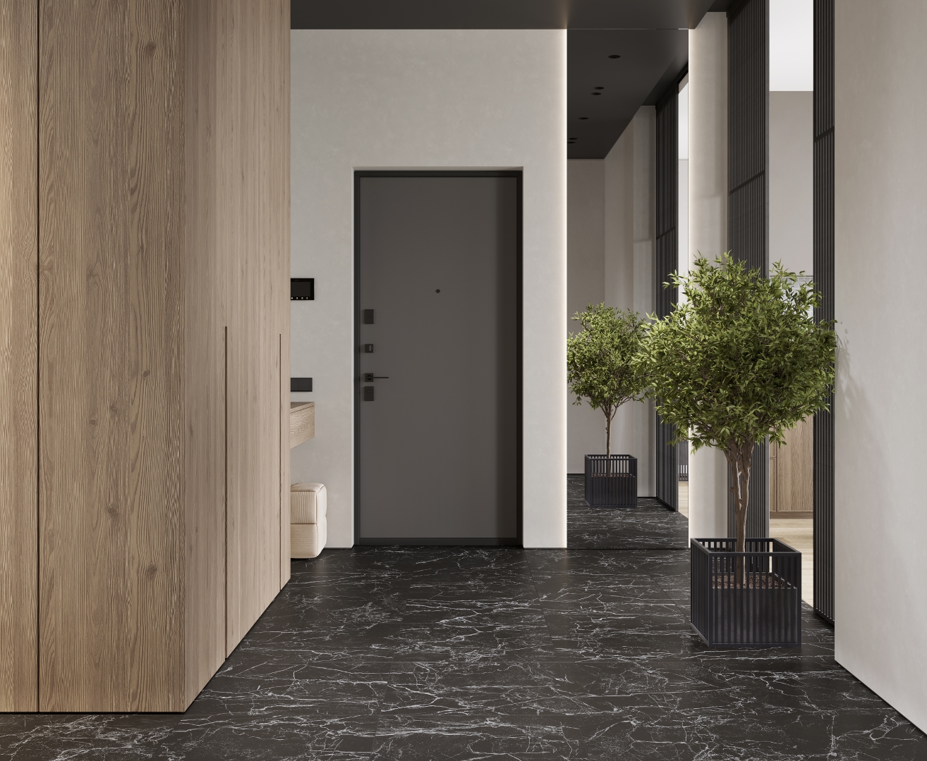 LP6012G0121R На пол Intense Nero чёрный матовый карвинг 59.5х119.1 - фото 5