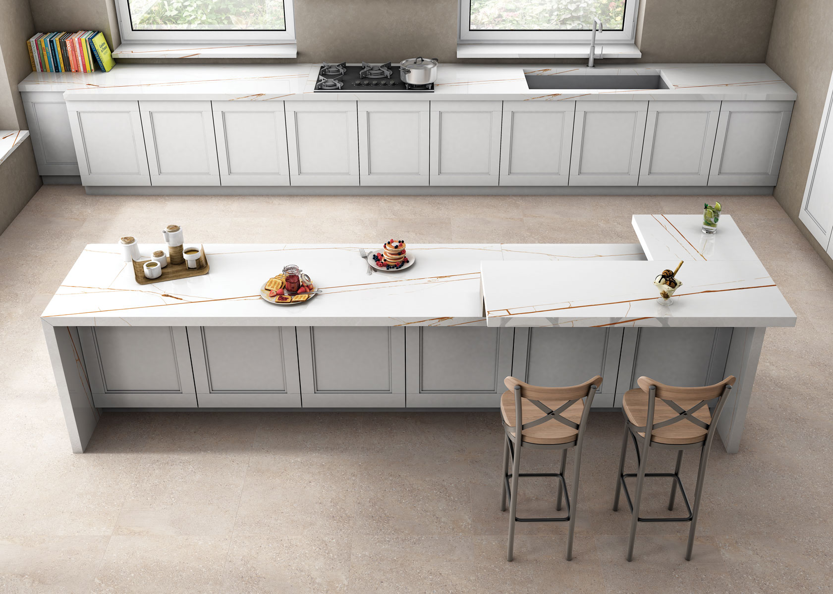 На пол Slab Polished Gravel Olive 240x80 - фото 7