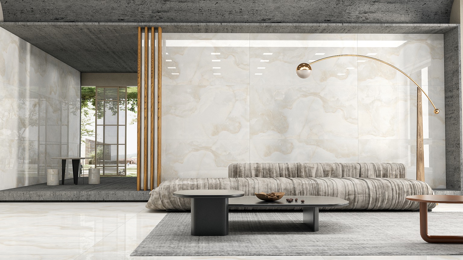 На пол Slim GVT Calcatta White Carving Rectificado 60x120 - фото 16