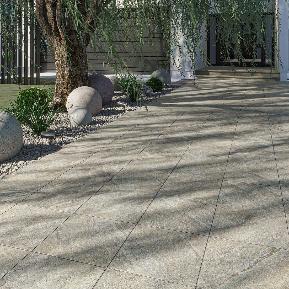 На пол Базальт 3 бежевый 394x394x7 - фото 12