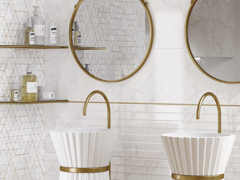 15925 Декор Calacatta Белый шеврон - фото 12